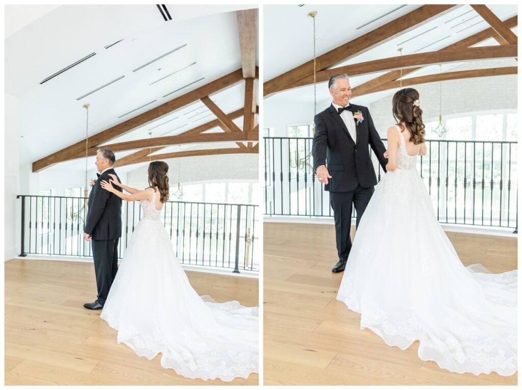Bride's first look with her dad, father of the bride