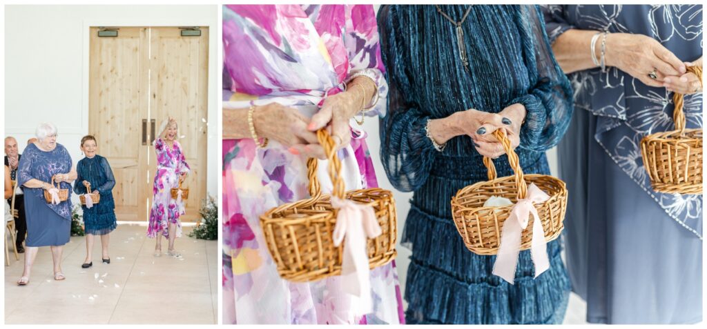 Flower Grandmas baskets instead of flower girl