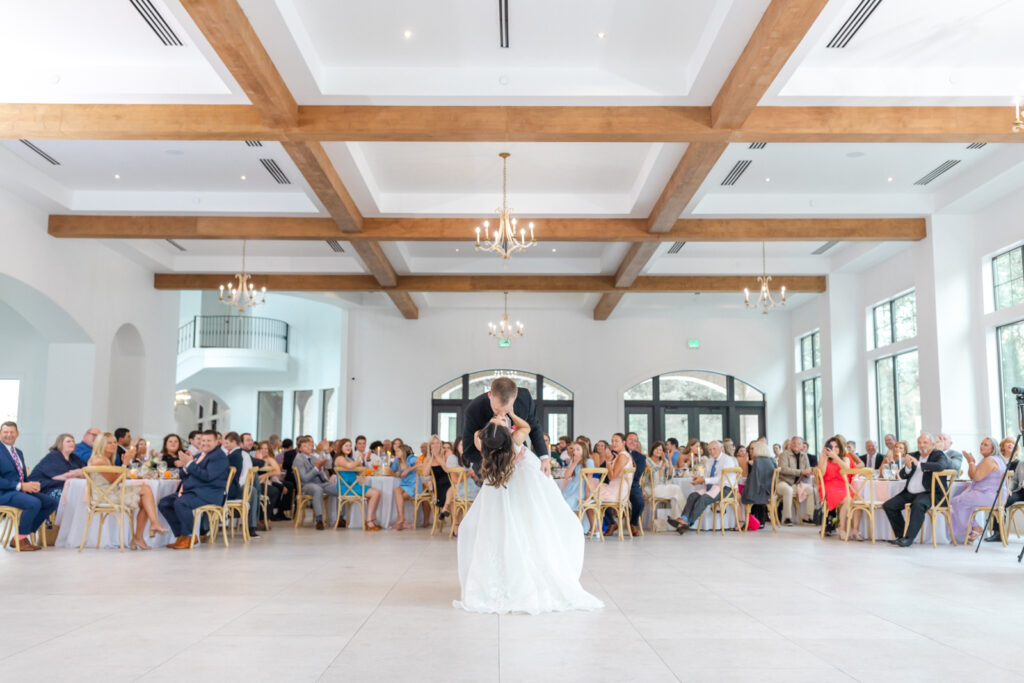 Bride and groom first dance at the preserve at canyon lake reception