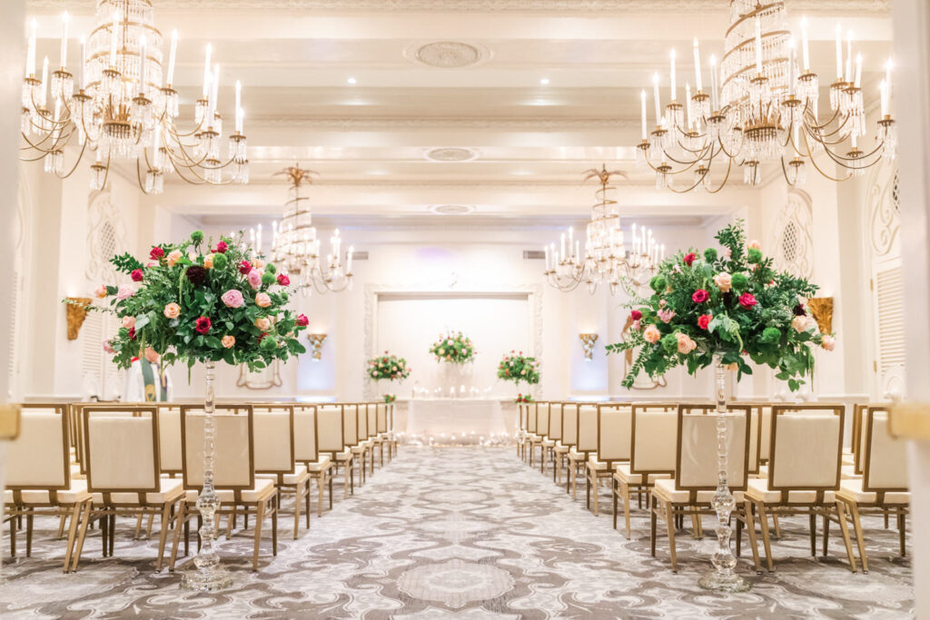 Wedding ceremony in Peraux Room at St. Anthony Hotel