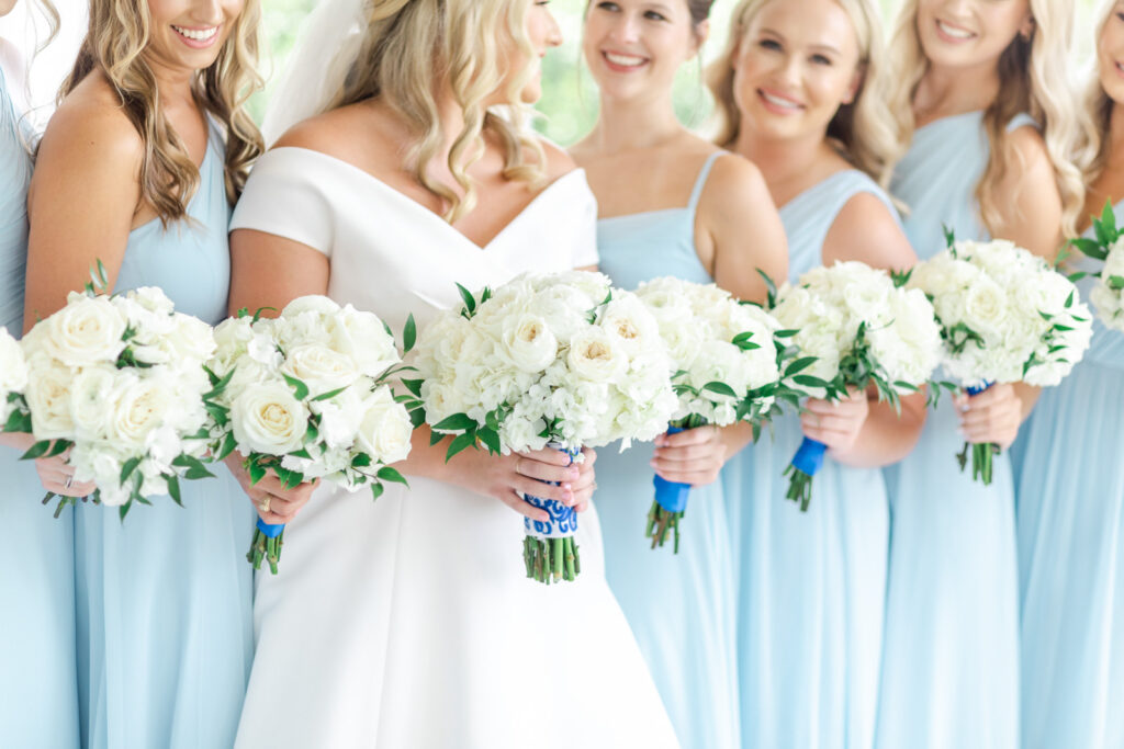 All white bouquets